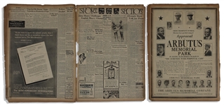 ''The Afro-American'' Newspaper From July 1936 -- ''17 ATHLETES SAIL FOR BERLIN'' in Red At Top of Front Page